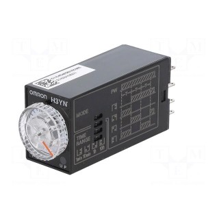 Timer | 0,1min÷10h | DPDT | 250VAC/5A | 24VDC | socket | -10÷55°C | PIN: 8