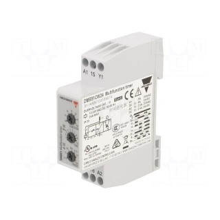 Timer | 0,1s÷100h | SPDT | 250VAC/8A,24VDC/5A | Usup: 12÷240VAC | IP20