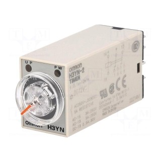 Timer | 0,1s÷10min | DPDT | 250VAC/5A | 12VDC | socket | -10÷50°C | PIN: 8