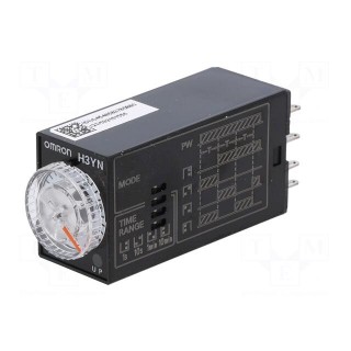 Timer | 0,1s÷10min | DPDT | 250VAC/5A | 24VDC | socket | -10÷55°C | PIN: 8