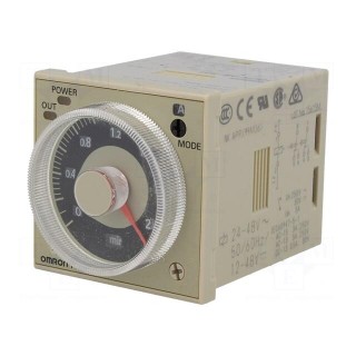 Timer | 0,1s÷600h | DPDT | 250VAC/5A | Usup: 24÷48VAC | 12÷48VDC | PIN: 8