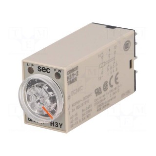 Timer | 0,5÷10s | DPDT | 250VAC/5A | 24VDC | socket | -10÷50°C | PIN: 8
