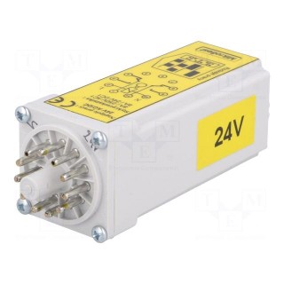 Timer | 15s÷12h | DPDT | 24VDC/8A,250VAC/8A | 24VAC | 24VDC | socket