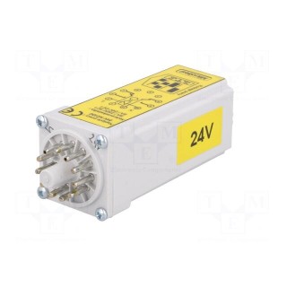 Timer | 15s÷12h | DPDT | 24VDC/8A,250VAC/8A | 24VAC | 24VDC | socket