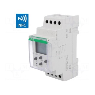 Programmable time switch | Range: 1 year | DPDT | 24÷264VAC | PIN: 8
