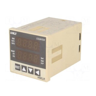 Counter: electronical | LED x2 | pulses | 9999 | DPDT | OUT 1: 250VAC/5A