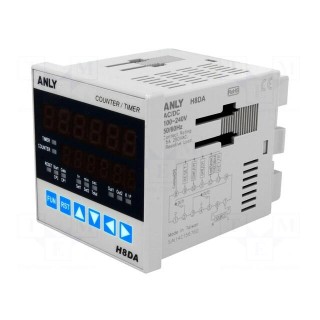 Counter: electronical | LED x2 | time/pulses | SPDT | IN 1: NPN,PNP