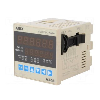 Counter: electronical | LED x2 | time/pulses | SPDT | IN 1: NPN,PNP