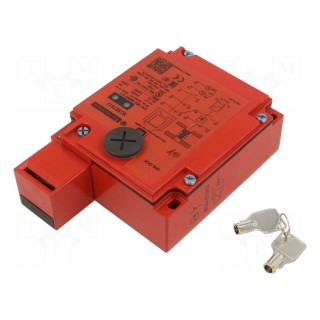 Safety switch: bolting | XCSE | NC + NO | IP67 | metal | red | 24VDC | 2kN