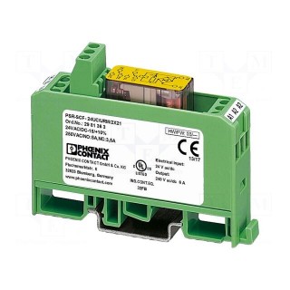 Module: safety relay | 24VAC | 24VDC | IN: 1 | for DIN rail mounting