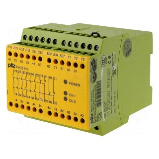 Module: safety relay | PNOZ X10 | Usup: 24VDC | IN: 2 | OUT: 10 | -10÷55°C