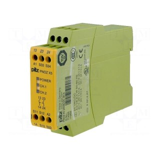 Module: safety relay | Series: PNOZ X5 | OUT: 2 | Mounting: DIN | 24VDC