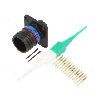 Connector: military | socket | male | PIN: 13 | size 11 | black | crimped