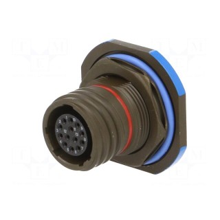 Connector: military | socket | female | PIN: 13 | size 11 | olive | 5A