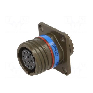 Connector: military | socket | female | PIN: 10 | size 13 | olive | 7.5A