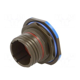 Connector: military | socket | male | PIN: 37 | size 15 | olive | crimped
