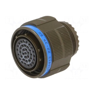 Connector: military | plug | female | PIN: 37 | size 15 | olive | crimped