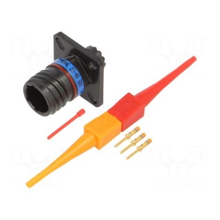 Connector: military | socket | male | PIN: 3 | size 9 | aluminium alloy