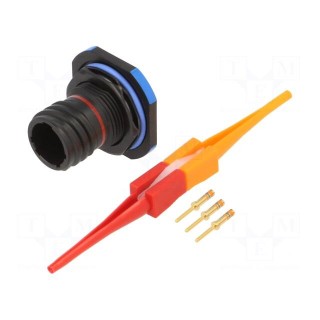 Connector: military | socket | male | PIN: 3 | size 9 | aluminium alloy