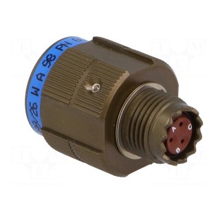 Connector: military | plug | male | PIN: 3 | size 9 | aluminium alloy