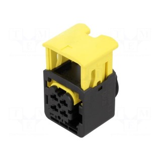 Connector: automotive | female | plug | for cable | PIN: 4 | black | IP67