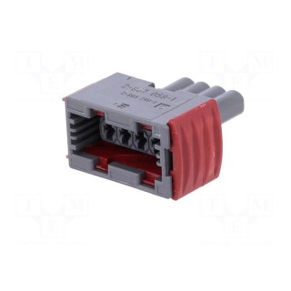 Connector: automotive | JPT | plug | female | PIN: 4 | w/o contacts | grey