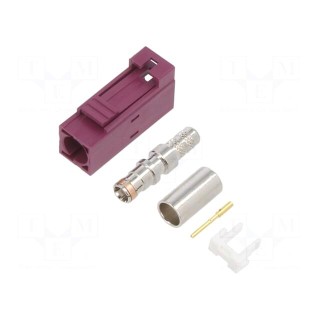 Connector: FAKRA | female | plug | for cable | crimped | -65÷165°C | 50Ω