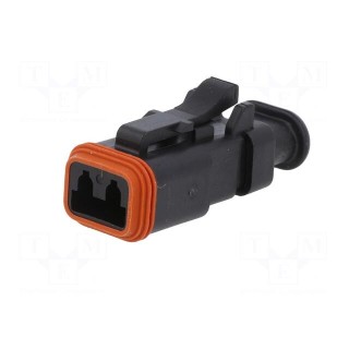 Connector: wire-wire | AT | female | plug | for cable | PIN: 2 | black
