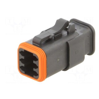 Connector: wire-wire | AT | female | plug | for cable | PIN: 6 | black
