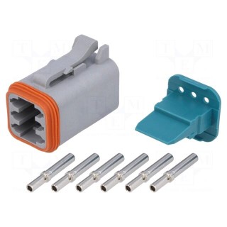 Connector: wire-wire | AT | female | plug | for cable | PIN: 6 | crimped