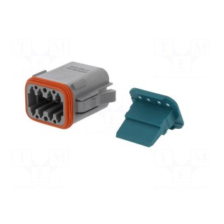 Connector: wire-wire | AT | female | plug | for cable | PIN: 8 | crimped