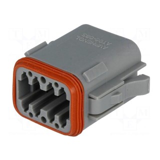 Connector: wire-wire | AT | plug | female | PIN: 8 | IP67 | Locking: latch