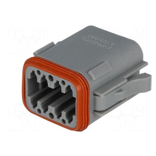 Connector: wire-wire | AT | plug | female | PIN: 8 | IP67 | Locking: latch