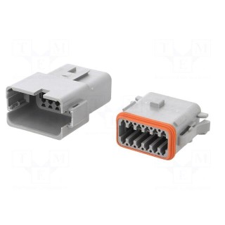 Connector: wire-wire | AT | male + female | plug | for cable | PIN: 12