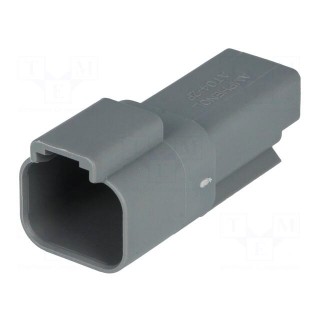 Connector: wire-wire | AT | male | plug | for cable | PIN: 2 | grey | IP67