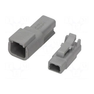 Connector: wire-wire | ATM | male + female | plug | for cable | PIN: 2