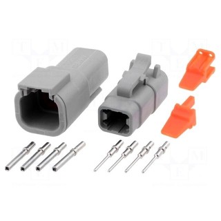 Connector: wire-wire | ATM | male + female | plug | for cable | PIN: 4