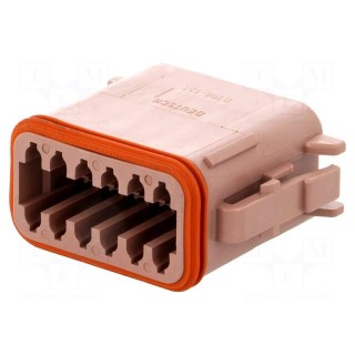 Connector: wire-wire | DT | female | plug | for cable | PIN: 12 | brown