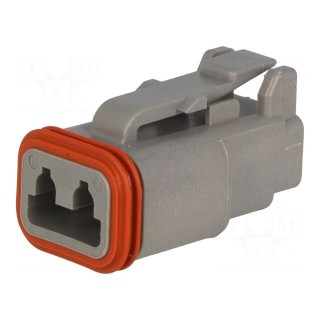 Connector: wire-wire | DT | female | plug | for cable | PIN: 2 | grey | IP68
