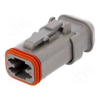 Connector: wire-wire | DT | female | plug | for cable | PIN: 4 | grey | IP68