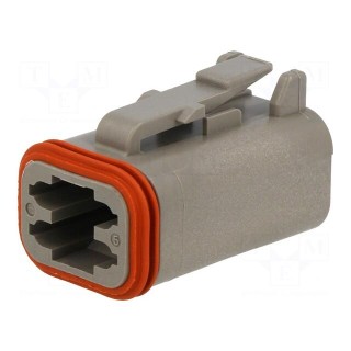 Connector: wire-wire | DT | female | plug | for cable | PIN: 4 | grey | IP68