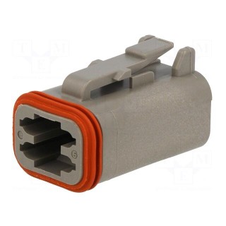 Connector: wire-wire | DT | female | plug | for cable | PIN: 4 | grey | IP68