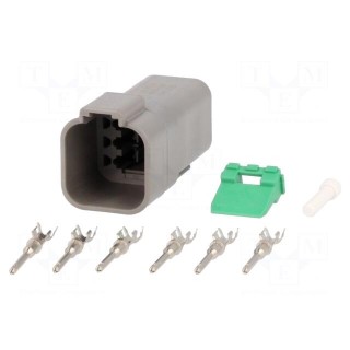 Connector: wire-wire | DT | plug | male | Size: 16 | 0.75÷2mm2 | PIN: 6