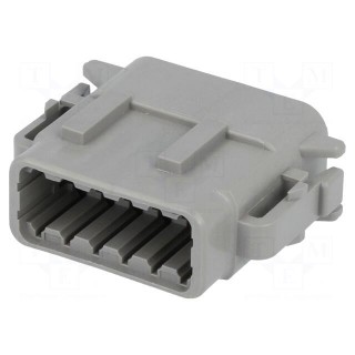 Connector: wire-wire | DTM | female | plug | for cable | PIN: 12 | grey