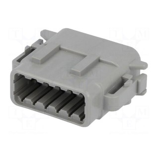Connector: wire-wire | DTM | female | plug | for cable | PIN: 12 | grey