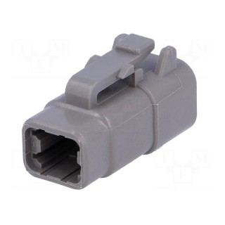 Connector: wire-wire | DTM | plug | female | PIN: 4 | IP68 | Locking: latch