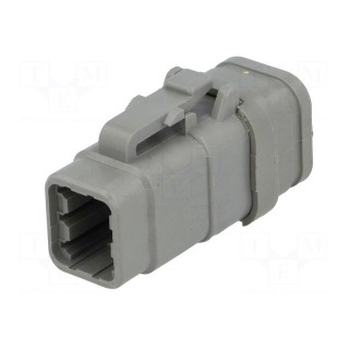 Connector: wire-wire | DTM | plug | female | PIN: 6 | IP68 | Locking: latch