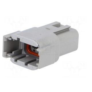 Connector: wire-wire | DTM | male | plug | for cable | PIN: 8 | crimped