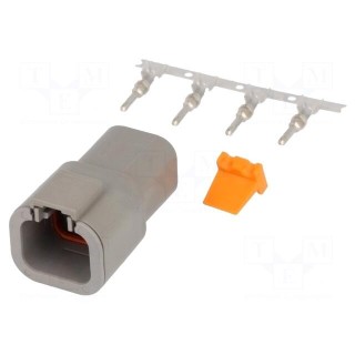 Connector: wire-wire | DTP | male | plug | for cable | PIN: 4 | crimped
