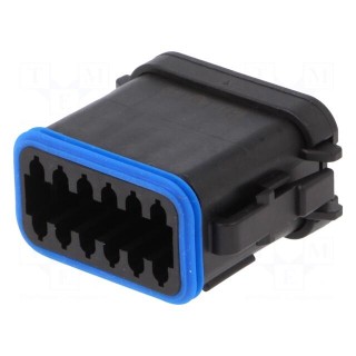 Connector: wire-wire | PX0 | female | plug | for cable | PIN: 12 | black